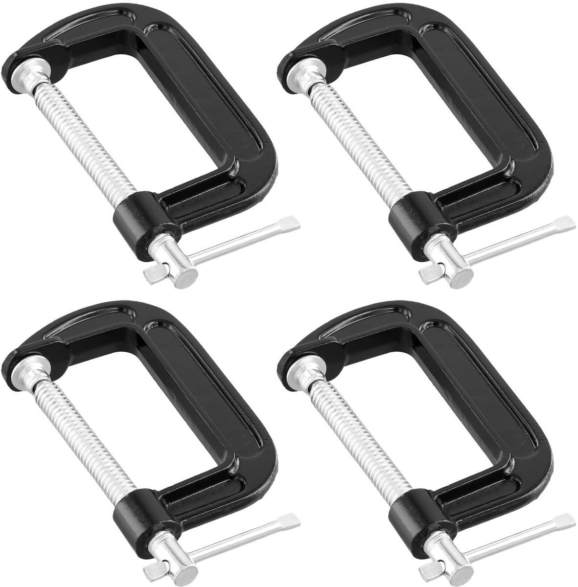 SolidKeus - Set van 4 Mini C Klemmen met T-Handvat voor Houtbewerking