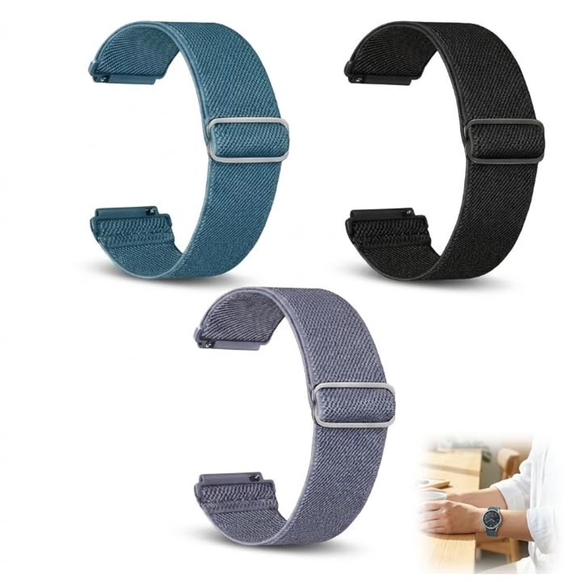 SolidKeus - 20 mm Elastische Nylon Horlogeband voor Sporthorloges