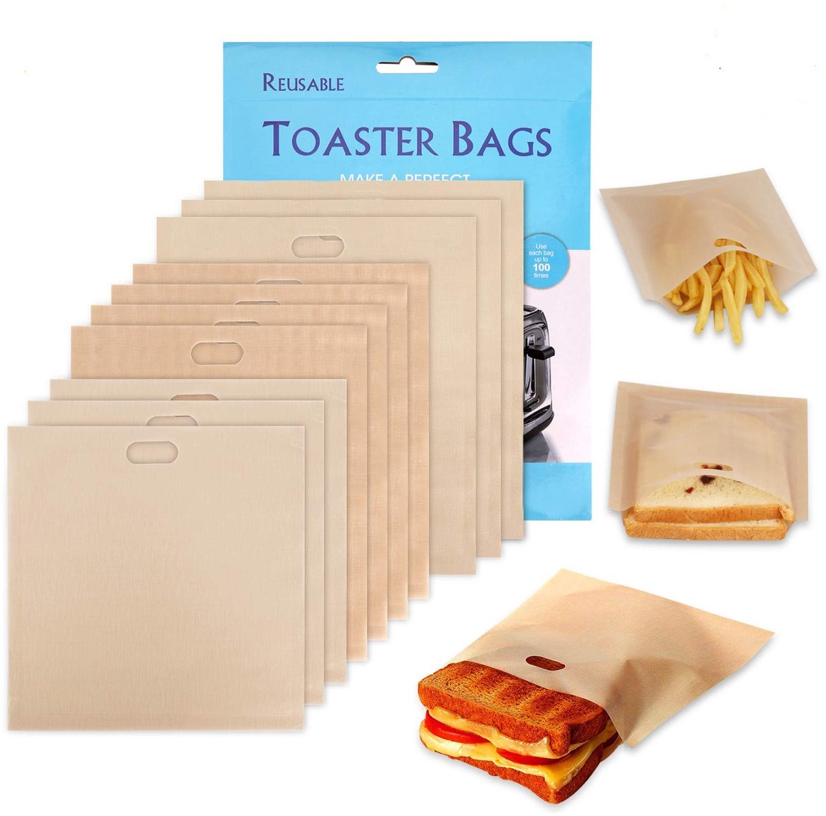 SolidKeus - Herbruikbare Toaster Bags voor Snacks