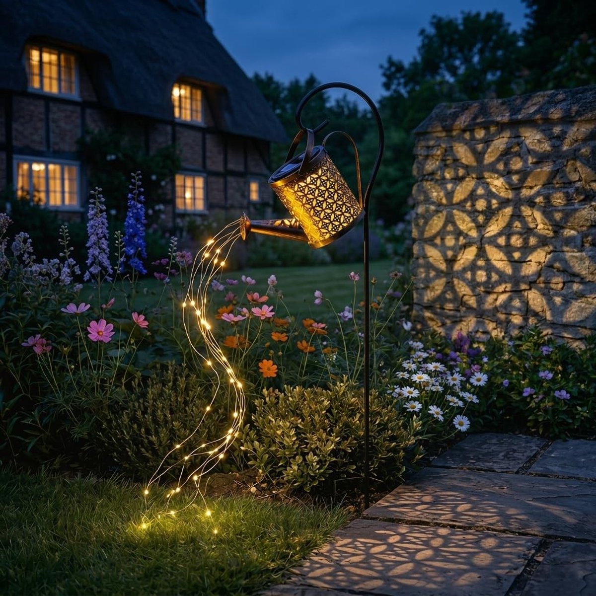 SolidKeus - Solar Gieter Koper Munt Verlichting voor Tuin
