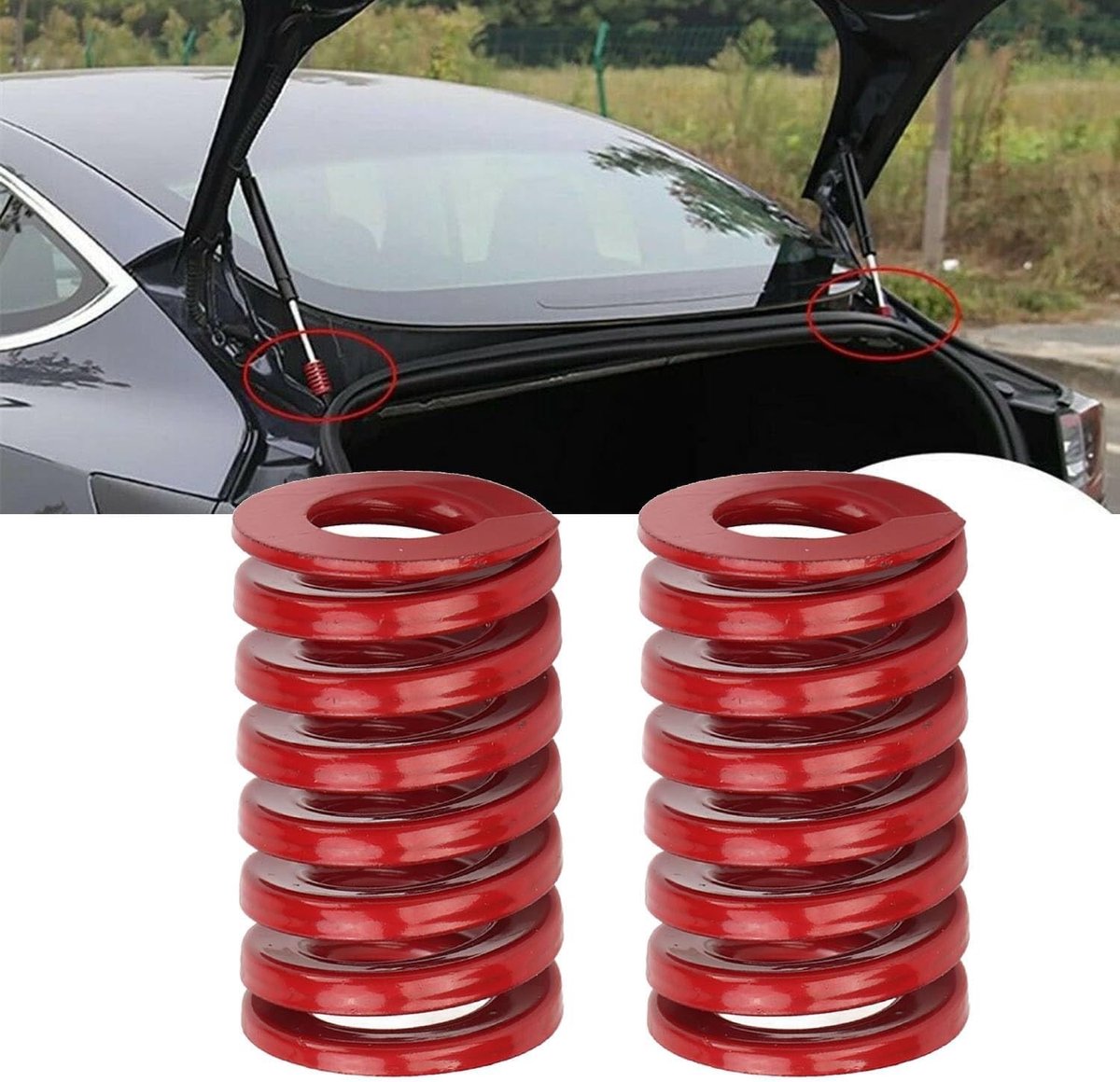 Professionele Compressiespring voor Achterklepondersteuning, Geschikt voor Model 3 (2017-2020), Precisie Aluminium Legering, Spirale Veer voor Betrouwbare Trunk Support