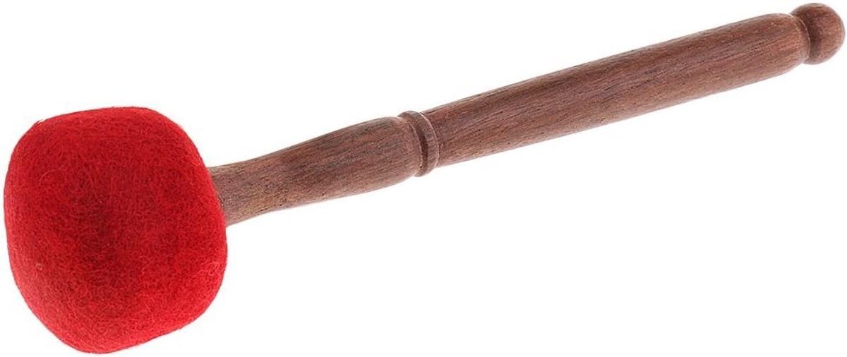 Boeddhisme klankschaal hamer hout spits w/wol vilt voor ontspannen yoga kunst ambachten