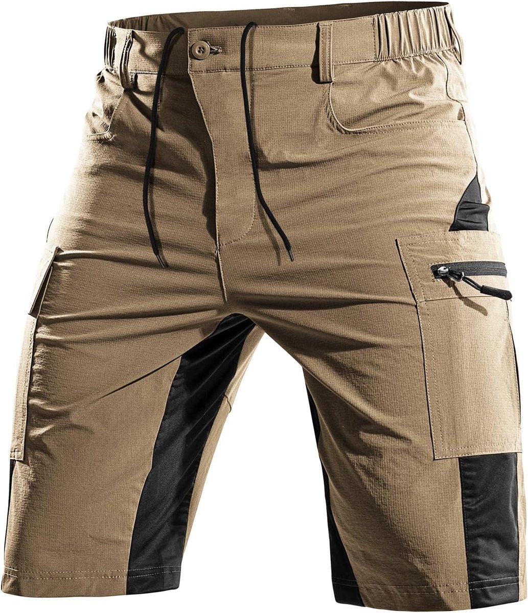 Korte MTB-broek heren, ademend, sneldrogend, bermuda cargo short, fietsbroek voor mountainbike