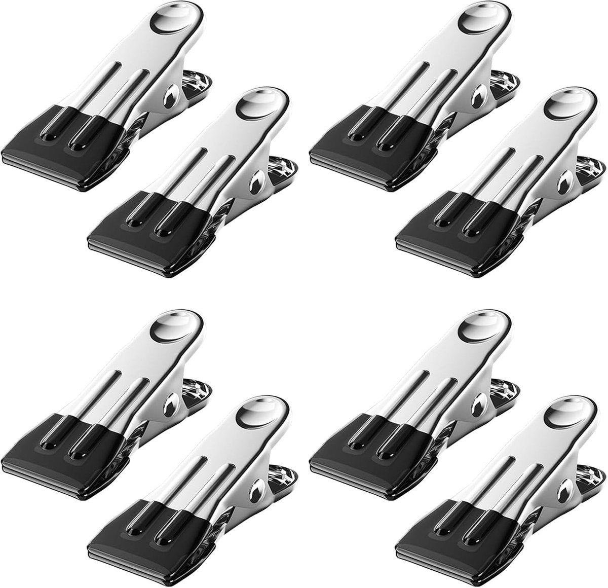 Wasknijpers van roestvrij staal, 8 stuks wasknijpers zonder afdruk, handdoekklemmen voor handdoek, antislip klemmen voor sokken, schoenen, ondergoed foto's