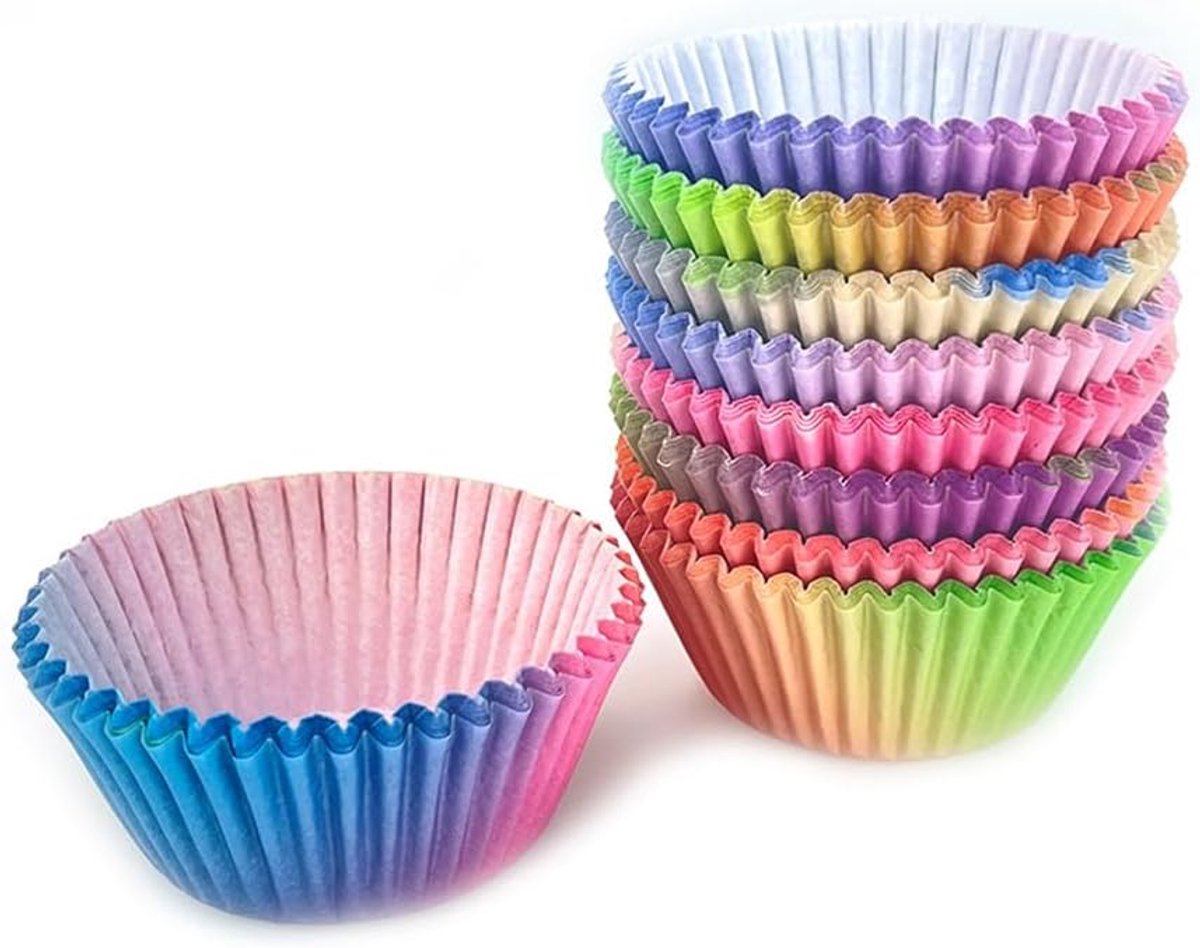 600 stuks cupcake- en muffinvormpjes voor muffins en cupcakes, kleurrijke muffinvormpjes, muffinvormpjes, papieren bakvormen, voor muffins, bakkerijen, catering, bruiloften