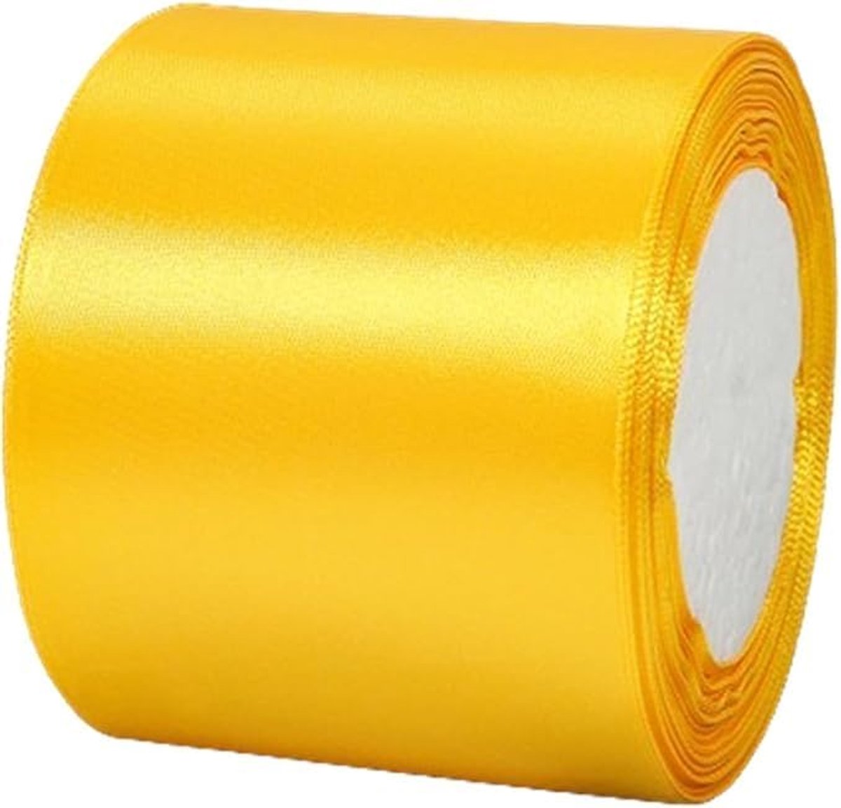 75 mm breed goudgeel dik lint voor het inpakken van cadeaus, 22 m, dik gouden kerstlint, satijnlint voor het inpakken van cadeaus, kerstboeketten, taarten, haarstrikken, knutselwerk