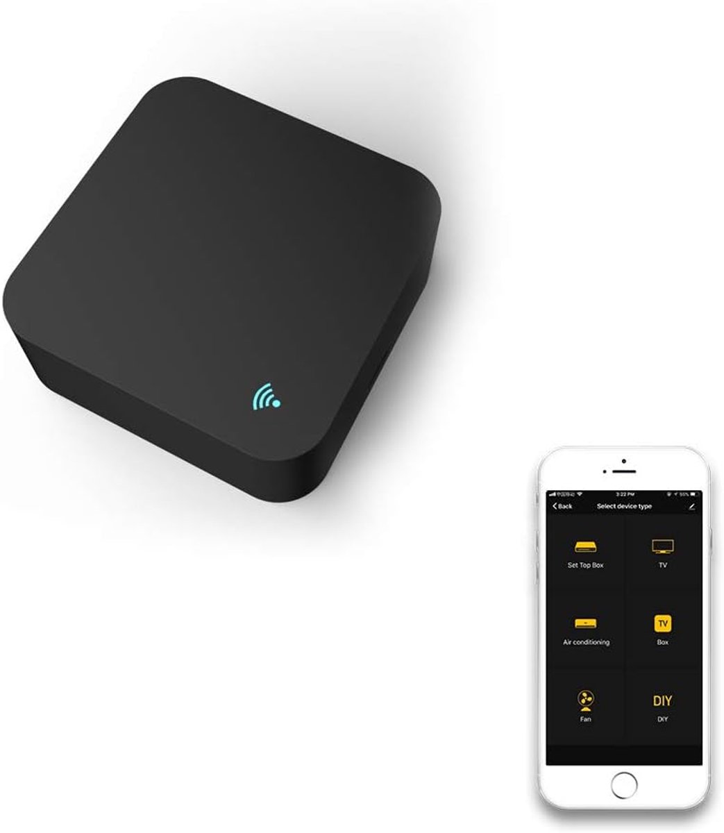 Smart WiFi universele afstandsbediening infrarood (2,4 GHz) voor airconditioning TV DVD ventilator compatibel met Alexa en Google Home spraakbesturing app Tuya