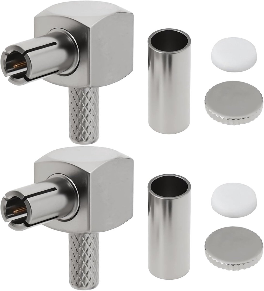Lord of the Tools 2PCS TS9 Right Angle Male Plug Coaxial Connectors for RG174 RG316 LMR100 Cables 3G 4G Modems and Antennas