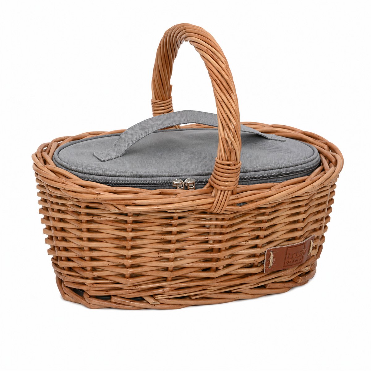 UNUS® Kinderboodschappenmand met koeltas van wilg 28x19x23 cm