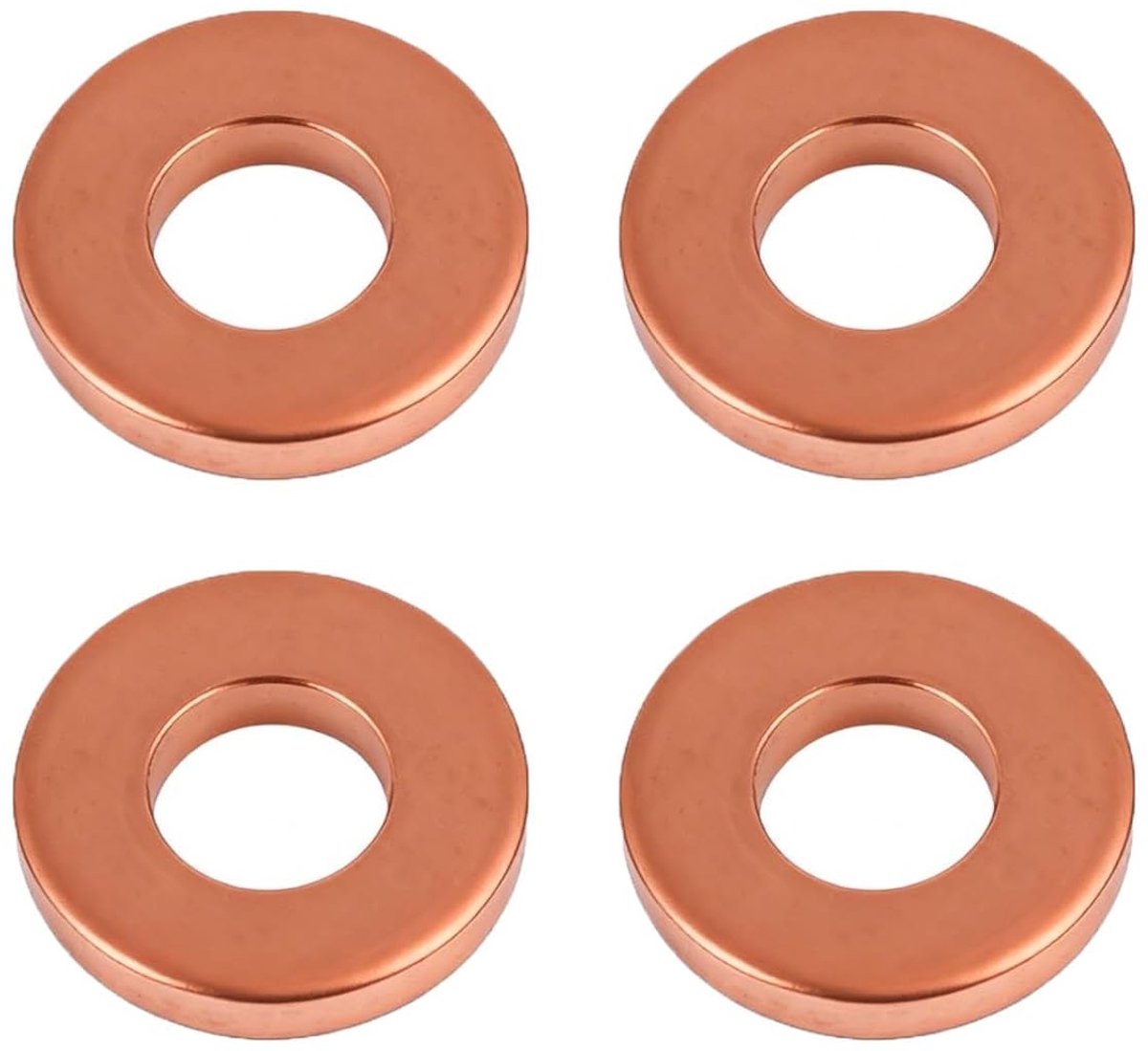 4 stuks injectordichting van koper, koperen ringen voor injectoren voor diesel- en benzinemotoren, compatibel met Clio Kangoo ESPACE LAGUNA MEGAN, 1.5 1.9 2.0 2.2 2.5 DCI, OEM: 7703062072