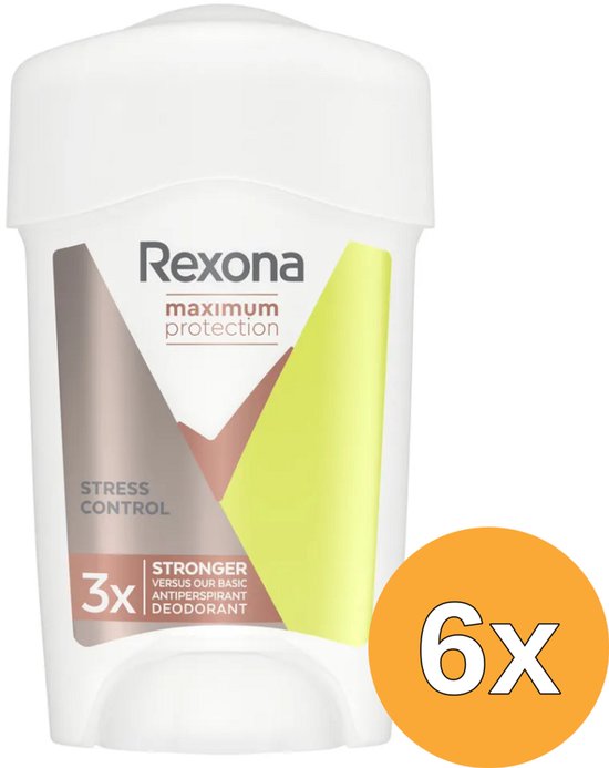 Rexona Maximum Protection Stress Control deodorantstick met 3x sterkere formule, 6 stuks.