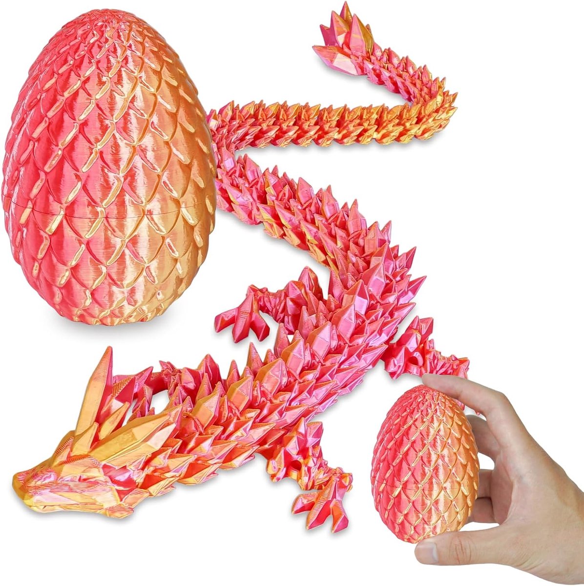 Verrassingsdrakenei met draak aan de binnenkant, cadeaus voor kinderen en volwassenen, 3D-bedrukt fidget-speelgoed, perfect voor Kerstmis, Pasen, verjaardagen, decoratie, stressvermindering