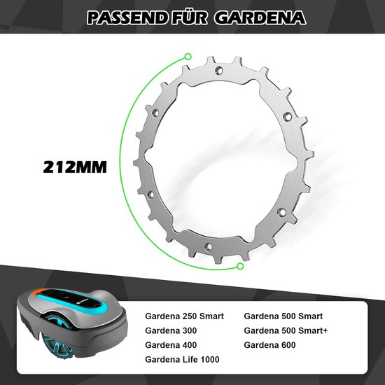 Robotmaaier spikes voor Gardena Sileno City 250 + 500 + Life uitvoerig ontbraamd, incl. 14 x roestvrijstalen schroeven spikes voor accessoires off-wheel-wielen. — afbeelding 5
