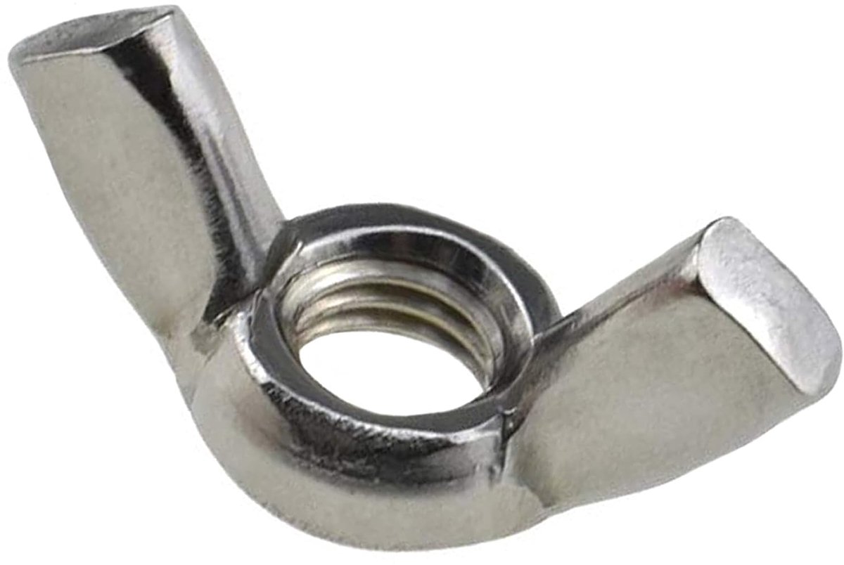 Vleugelmoeren Roestvrij Staal Wing Moeren (Set van 10) Bevestiging Onderdelen Vlinder Schroeven Vleugelmoer voor Schroefdraadschroeven - Bevestigingsmiddelen ISO965 DIN315 (22.3mm x 49.4mm)