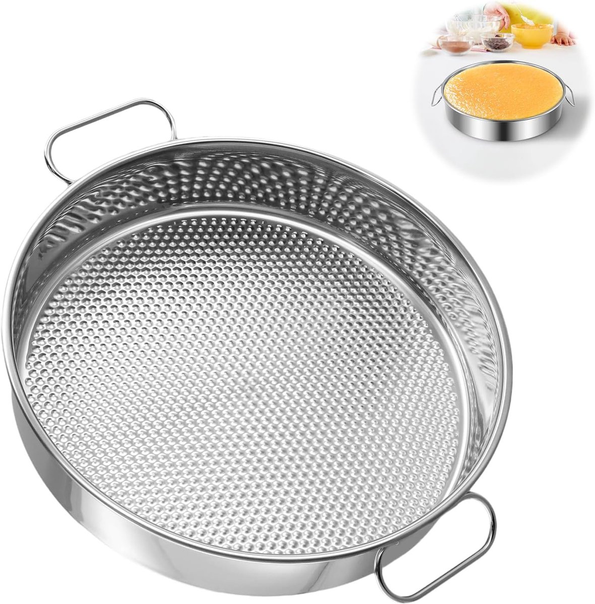 Ronde taartvorm van roestvrij staal, anti-aanbaklaag, multifunctionele bakvorm voor keuken (32 cm)