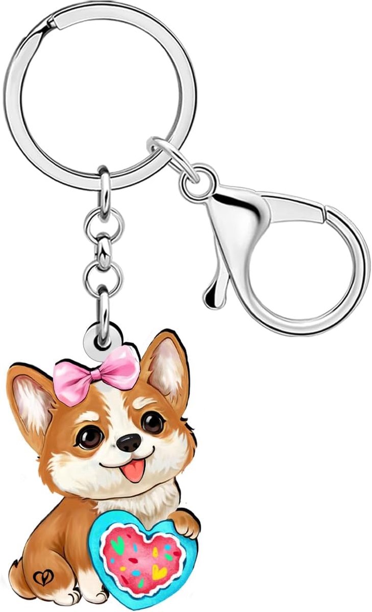 Grappige Corgi Huisdieren Liefhebbers Sleutelhanger Sleutelhanger Voor Vrouwen Meisjes Hond Moeder Autosleutels Portemonnee Rugzak Corgi Geschenken Accessoires