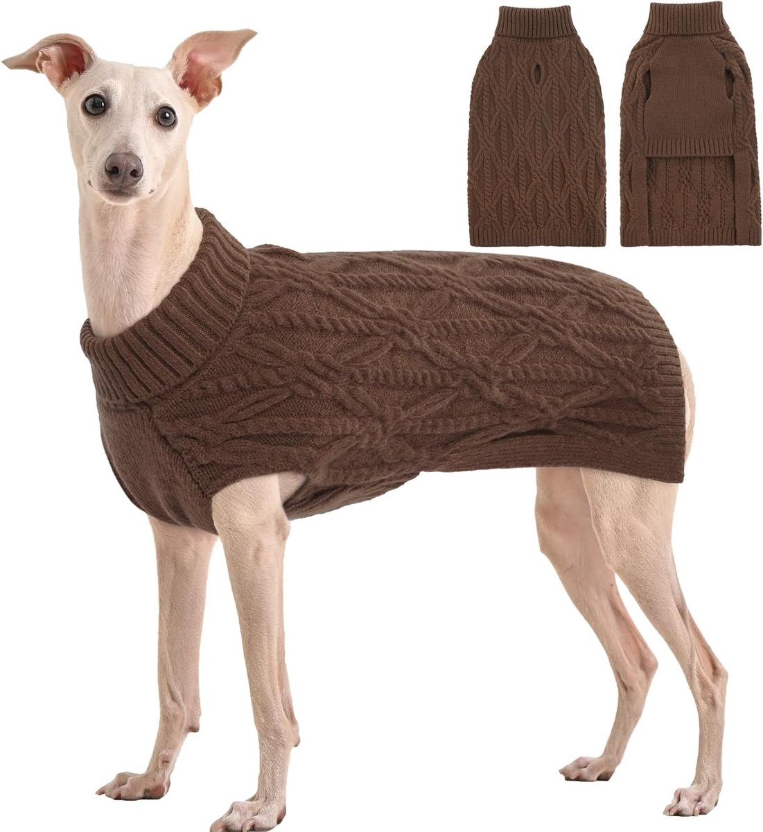 Hondentrui - Maten Medium, Klein, Groot & XL - Fleece Hondentrui voor Honden - Bruine Herfsttrui