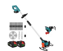 Handmaaier - Grasmaaier - Grastrimmer - Grasschaar - Grasmachine - 3000W - 6-Inch - Elektrische/Accu - Grastrimmer met 90° Verstelbare Kop – Tuingereedschap voor Precisiewerk - 21V/18V Compatibel - Inclusief 2x Accu