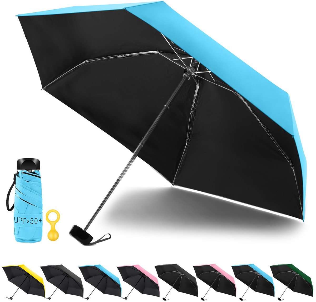 Mini Opvouwbare Paraplu - Lichtgewicht Zakparaplu - Windbestendige Compacte Paraplu - Ideaal voor Reizen, Wandelen & Dagelijks Gebru