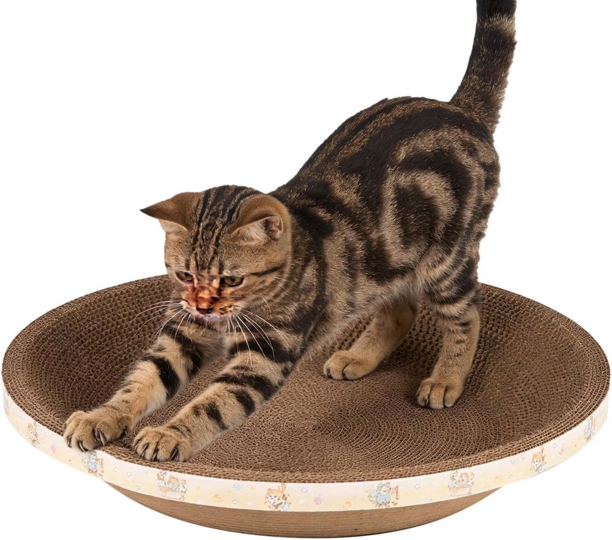 Krabkarton voor katten - Kattenkrabbox Krabmat - Meubels Beschermen - Duurzaam Recyclebaar Papier - 45 cm - Meerkleurig
