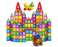 Five Stars® Magnetic Tiles 200 Stuks – Inclusief Bouwopdrachten – Magnetische Tegels Speelgoed – Magnetisch Bouwspeelgoed – Montessori Educatief – Constructie Bouwstenen – Magna Tiles - Cadeau voor Jongens & Meisjes