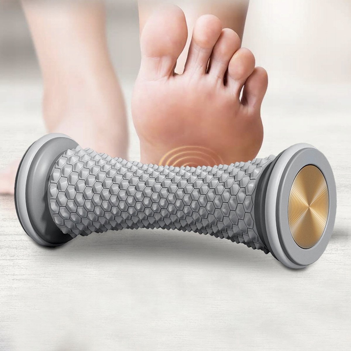 COVREO Massage roller 16,5 x 6,5 x 6,5 cm grijs, voet en lichaamsmassage