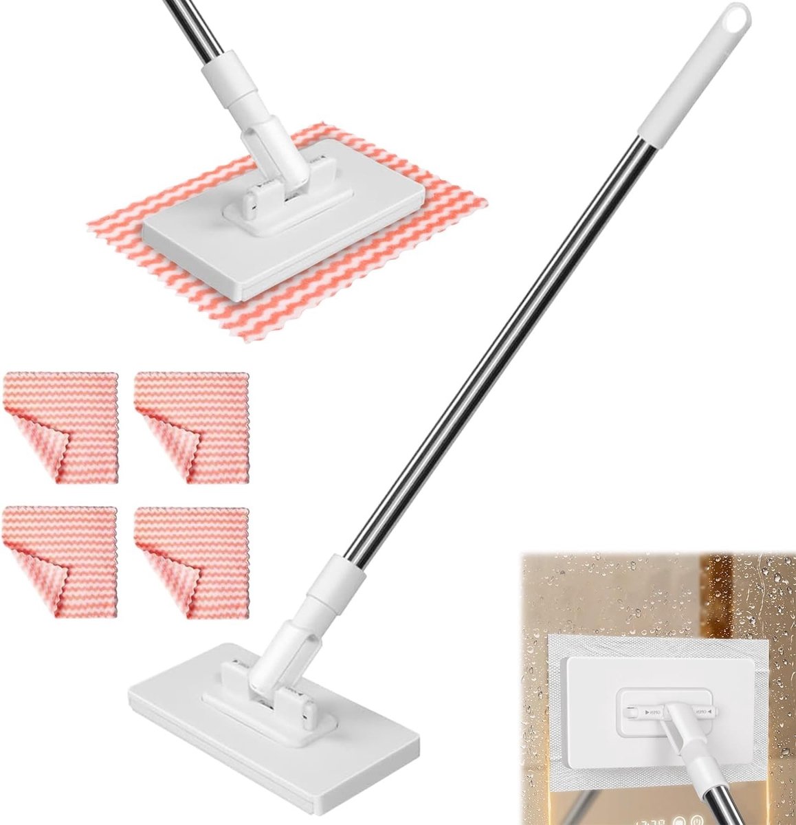 Vloerreiniger met Dweilmop - Blauw - Dweilmop met Drukklemsysteem - Voor Alle Vloertypes