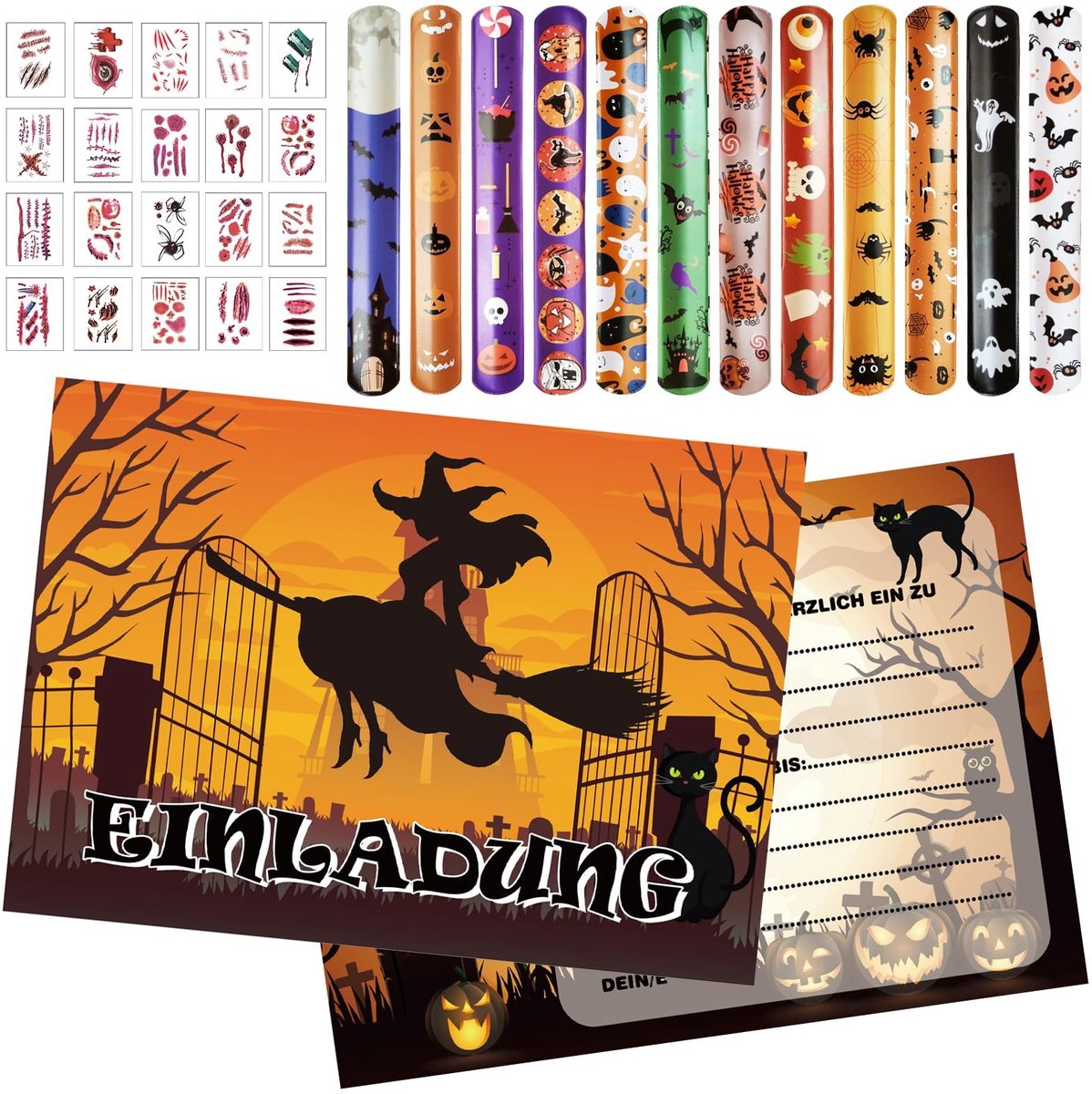 SolidKeus - Halloween Uitnodigingskaarten met 20 Stickers