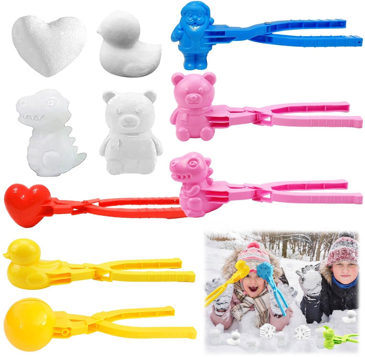 SolidKeus - Set van 6 Snowball Makers voor Kinderen