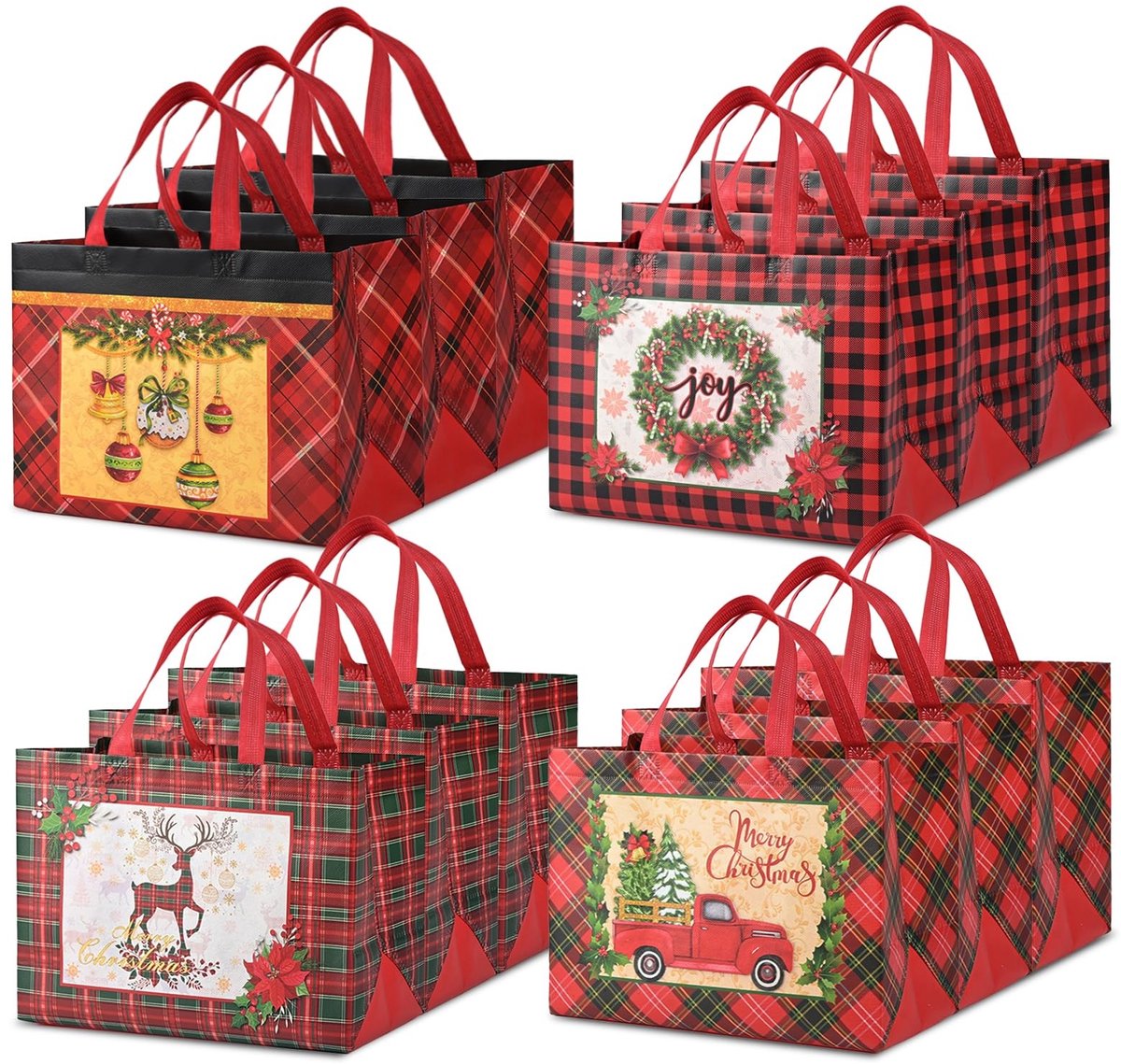 SolidKeus - 12 Stuks Herbruikbare Kerstcadeau Tassen