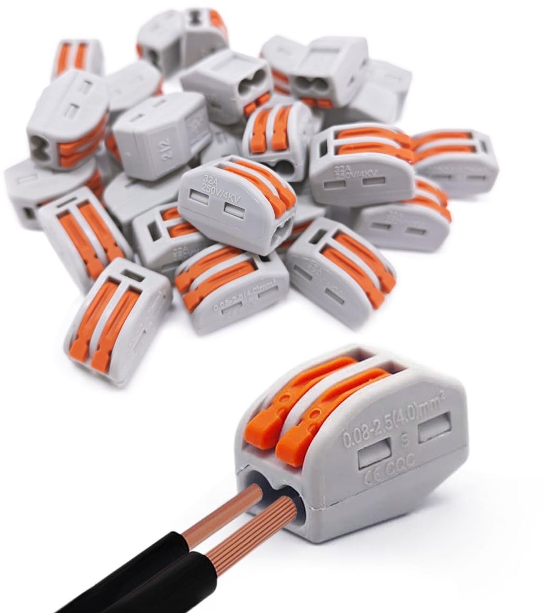 SolidKeus - Set van 60 Elektrische Kabelklemmen met Controle Levers