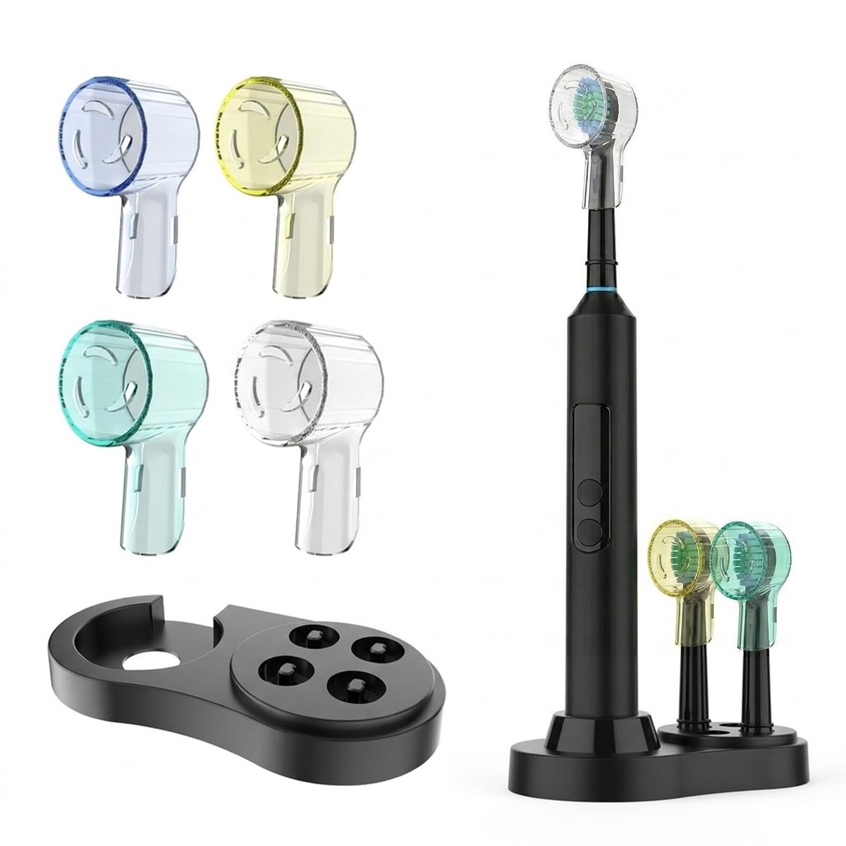SolidKeus - 4 Stuks Tandenborstelkoppen voor Oral-B & iO-serie in Zwart