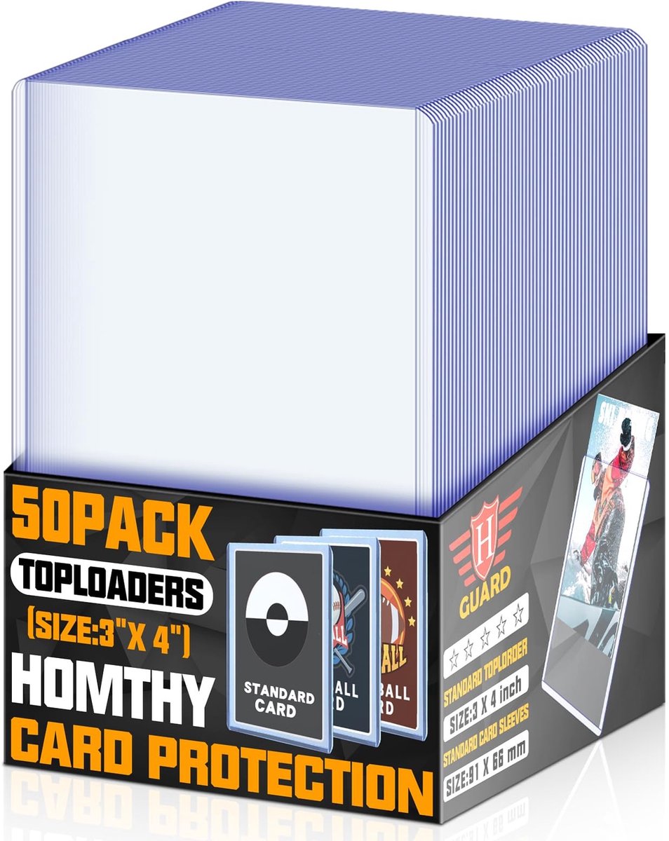 SolidKeus - Set van 50 Hard Plastic Toploaders voor Trading Cards