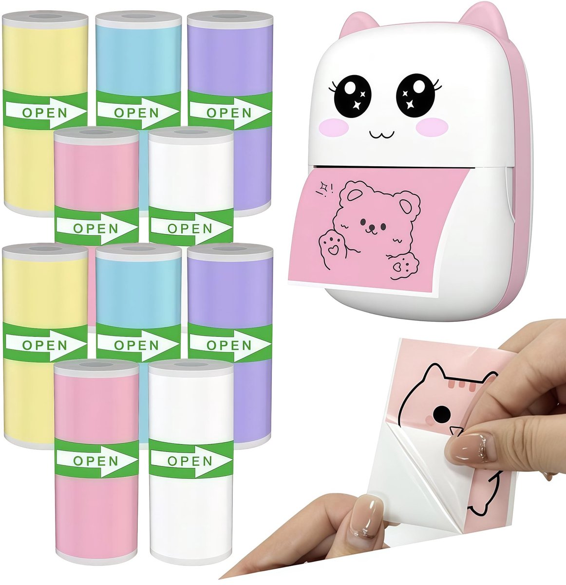 SolidKeus - 10 Rollen Thermisch Papier voor Kindercamera's, 57 x 25 mm
