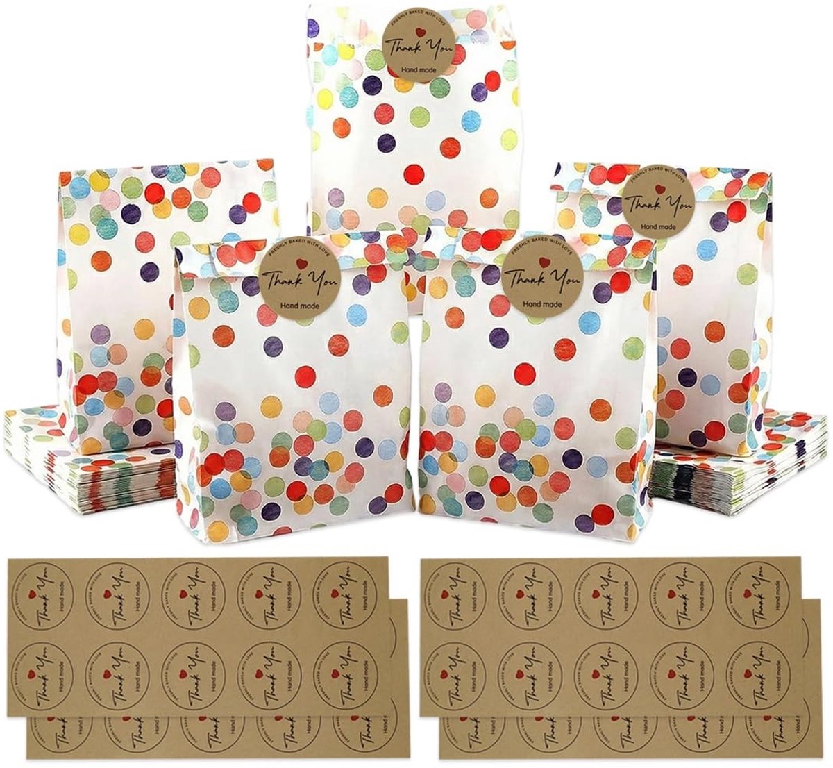 SolidKeus - Set van 40 Kinder Verjaardag Zakjes met Stickers voor Feestjes