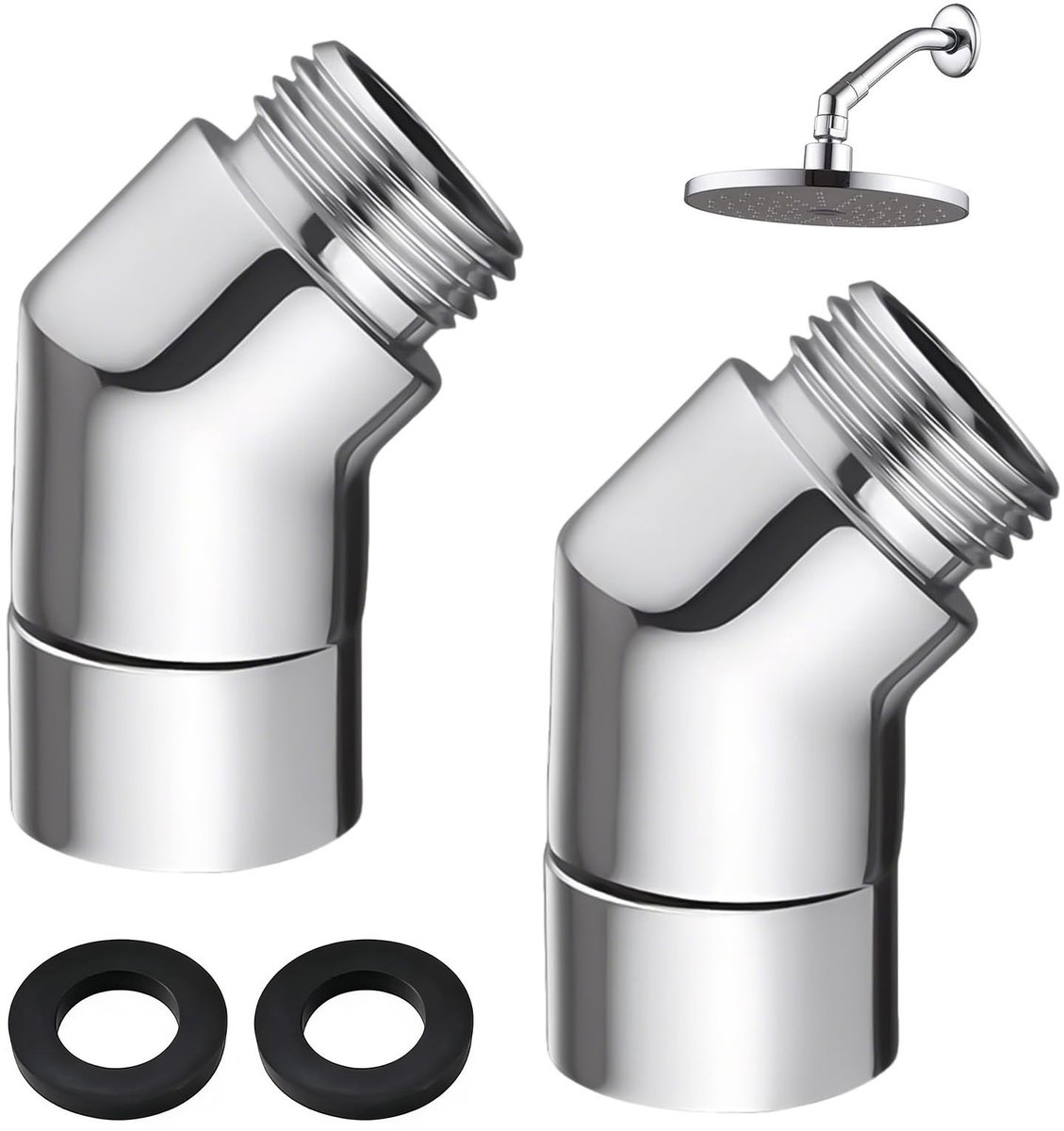 SolidKeus - Set van 2 Handdouche Adapters met 135 Graden Hoek