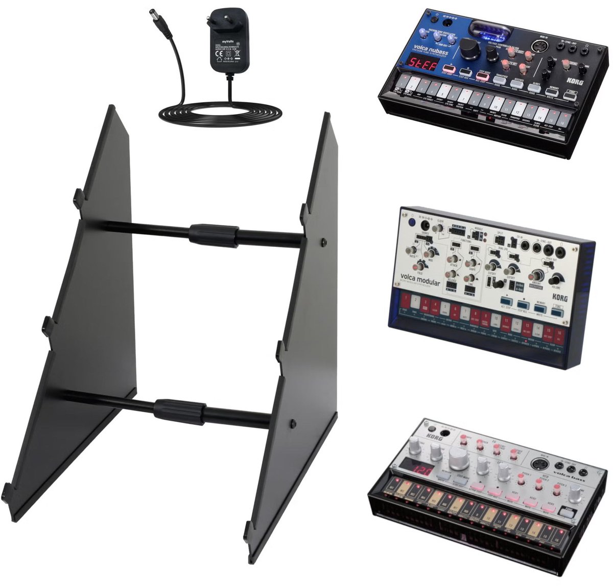 Synthesizerstandaard - incl. 3 Korg Volca-units - Innox SynthStand 02 - Multikleur