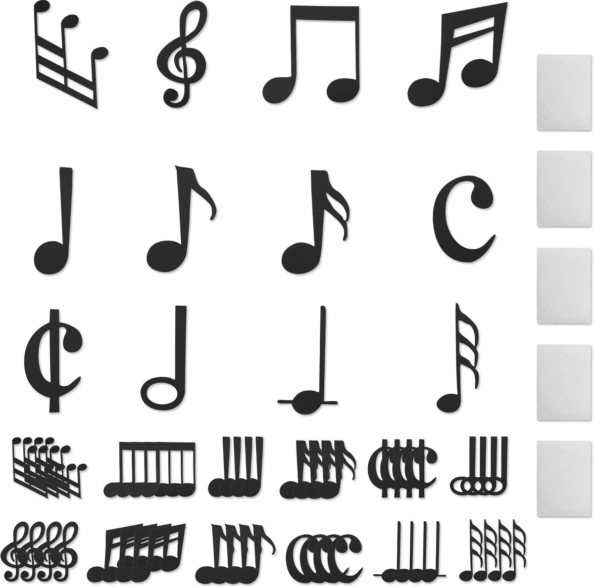 SolidKeus - Set van 60 Muurstickers met Muzieknoten
