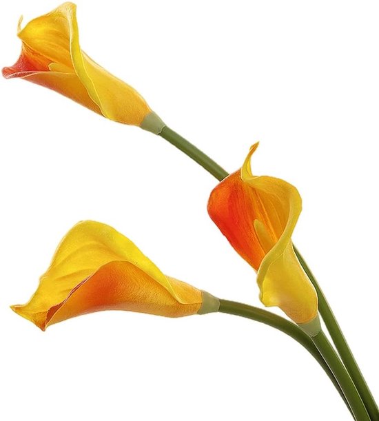 Kunstmatige Calla Lelies - Nep Bloemen Boeket - Huis Kantoor Decoratie - Echt Aanvoelend PU Materiaal - 71 cm Lengte