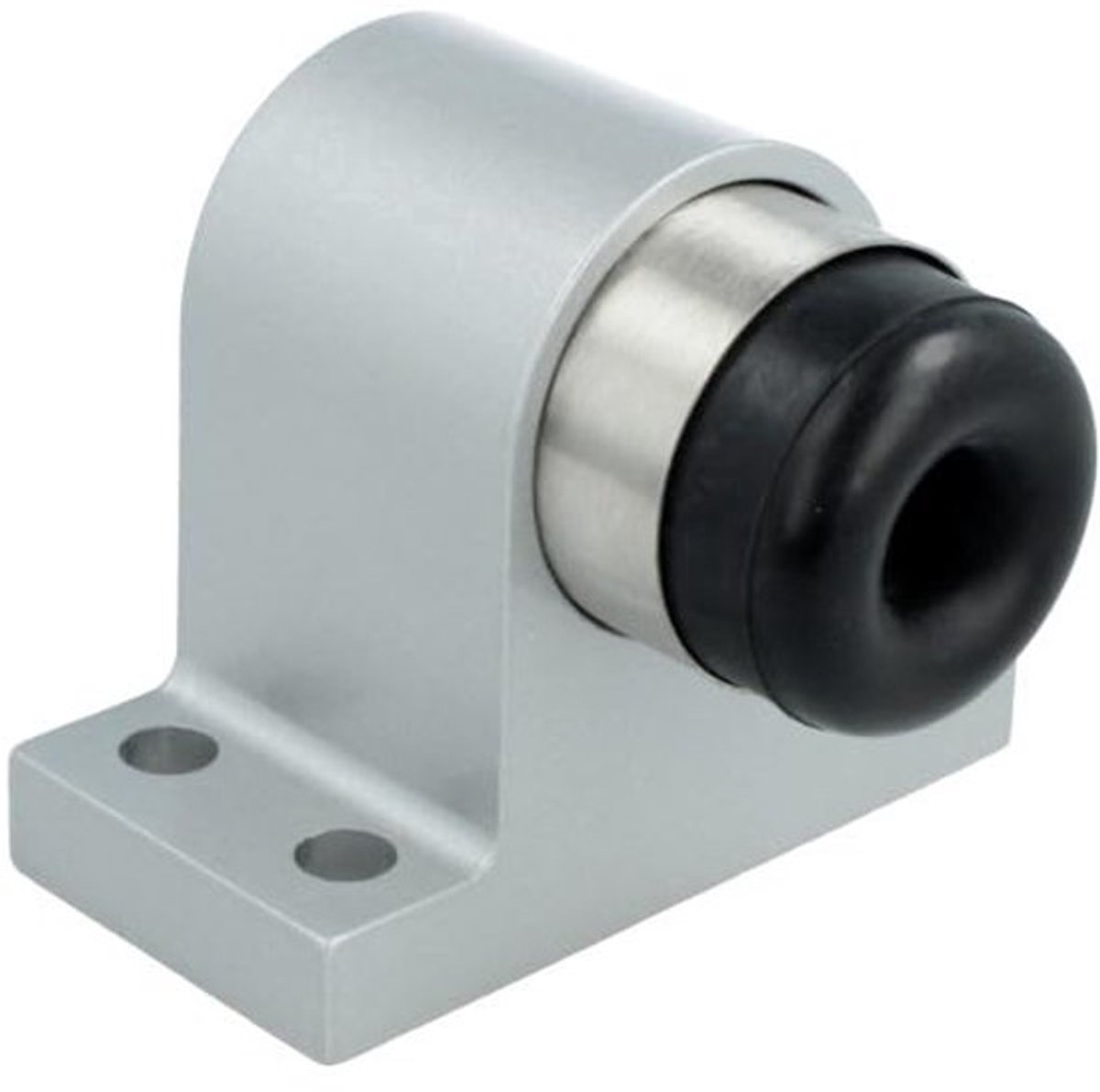 Deurstopper - Deurblokker Buffer - Zware Deuren Dempen - Verend Gelagerde Aanslag - 74 mm Hoog - Zilver
