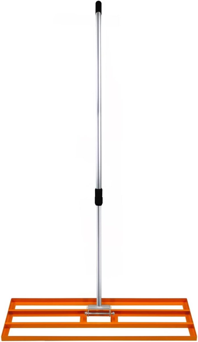 Nivellering Hark Grond Leveler 100 cm - Verstelbaar Handvat 1.20-1.90 m Tuin Gazon Golf Zand Gras Golfbaan Achtertuin Bodemnivellering Nivelleren - Oranje