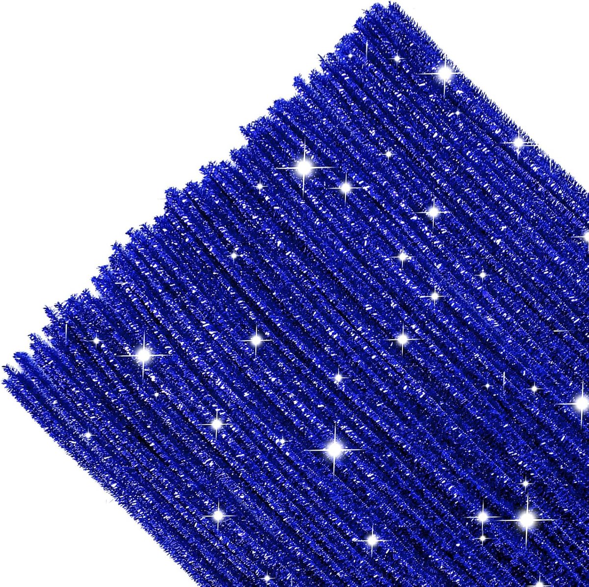200 stuks Pijpenreiniger Glitter Blauwe Pijpenragers om te Knutselen Chenilledraad Buigpluche 300 x 6 mm voor Decoraties en Creatieve doe-het-zelf Projecten