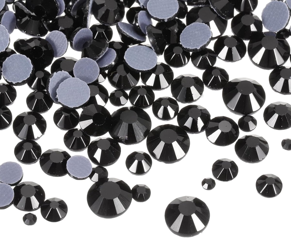 Strassteentjes, platte achterkant, kristalglazen steentjes met doorzichtige zak, nageldesignset voor knutselen, kleding, doe-het-zelf, decoratie, 5 maten (SS6-SS30, set