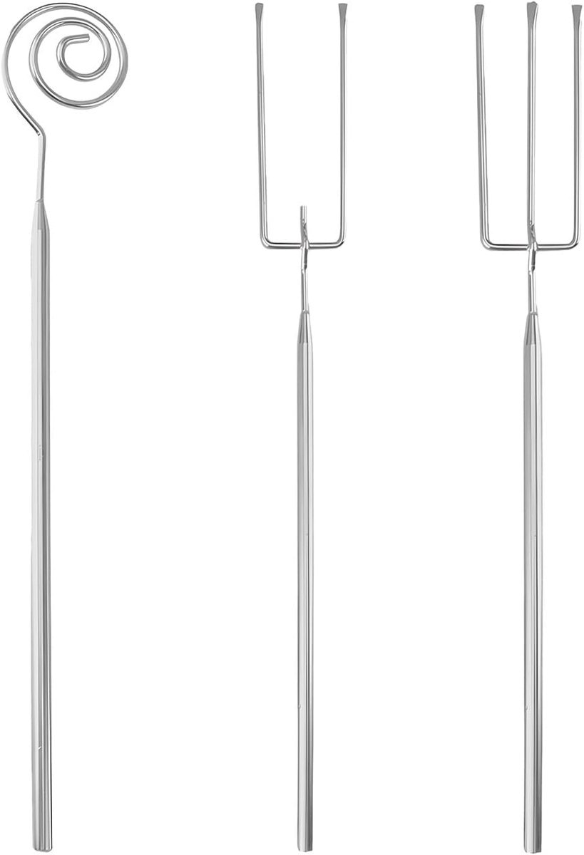 Set van 3 chocolade dipvorken roestvrij staal bestek praline accessoires voor thuis koken fonduevork grillvork bakaccessoires bakaccessoires