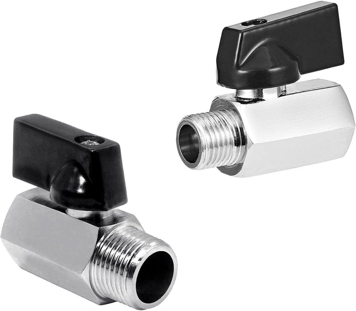 2 stuks mini-kogelkraan, afsluitkraan met 1/4 inch binnendraad/buitendraad, kogelkranen DN8, afsluitventiel, kogelkraan met handvat voor buisafdichting, sanitaire installatie
