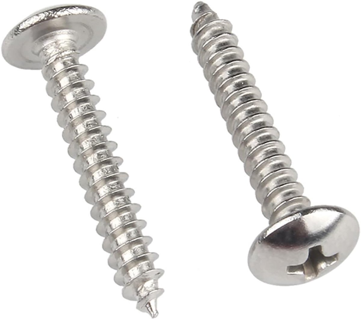 X 25mm 40 Pcs Rond hoofd Houtschroeven 304 Roestvrij staal kruiskop Paddestoel Hoofd Zelftappende Schroeven