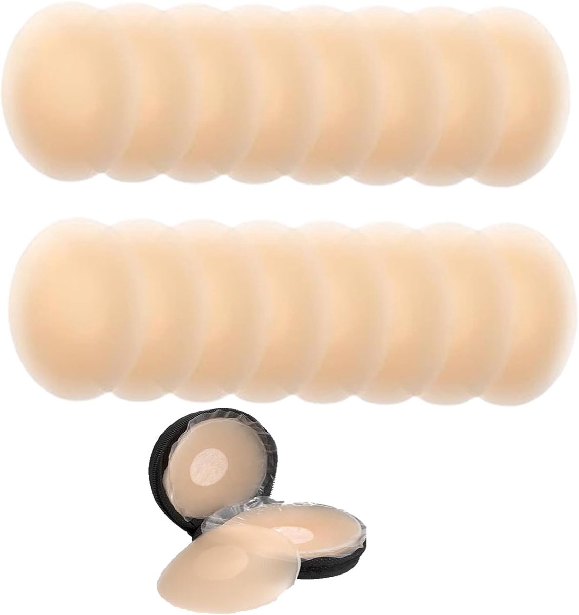 8 paar siliconen afdekkingen, siliconen fopspeen afdekkingen, herbruikbare zelfklevende ronde afdekkingen, waterdichte borststickers, onzichtbare afdekkingen onder bikini voor damesbeha's, kleur,