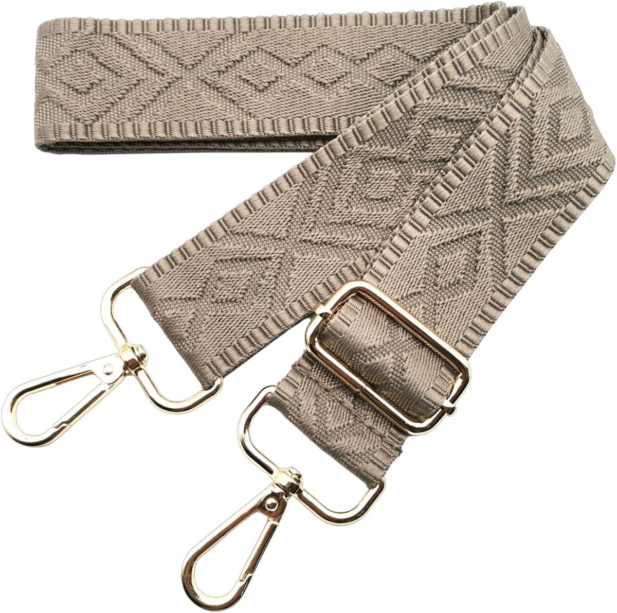 Tassenriem, breed, 3,8 cm, schouderriem voor tassen, tassenriem met verwisselbare gouden karabijnhaak, schouderband voor dames handtassen crossbody DIY, (Kaki) 17