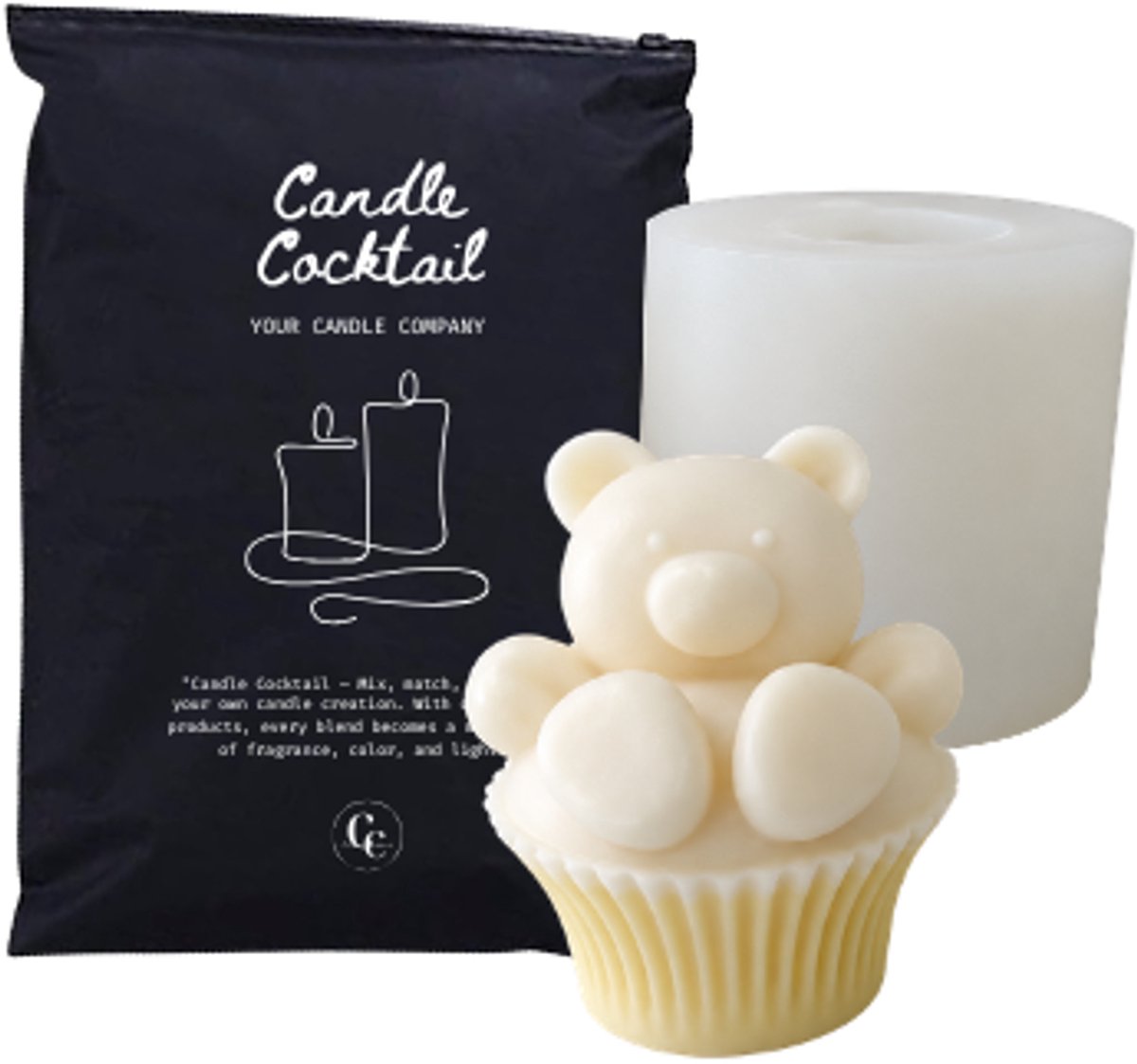Cupcake Beertje Siliconen Mal #269 | 7,5 x 7,5 cm | Candle Cocktail® | 3D Gietmal | Kaarsenmal | Kaarsen Maken | Chocolade Mal | Zeepmal | Resin & Epoxy | Gips | Flexibel | Herbruikbaar | Makkelijk Lossen | Inclusief Dustbag