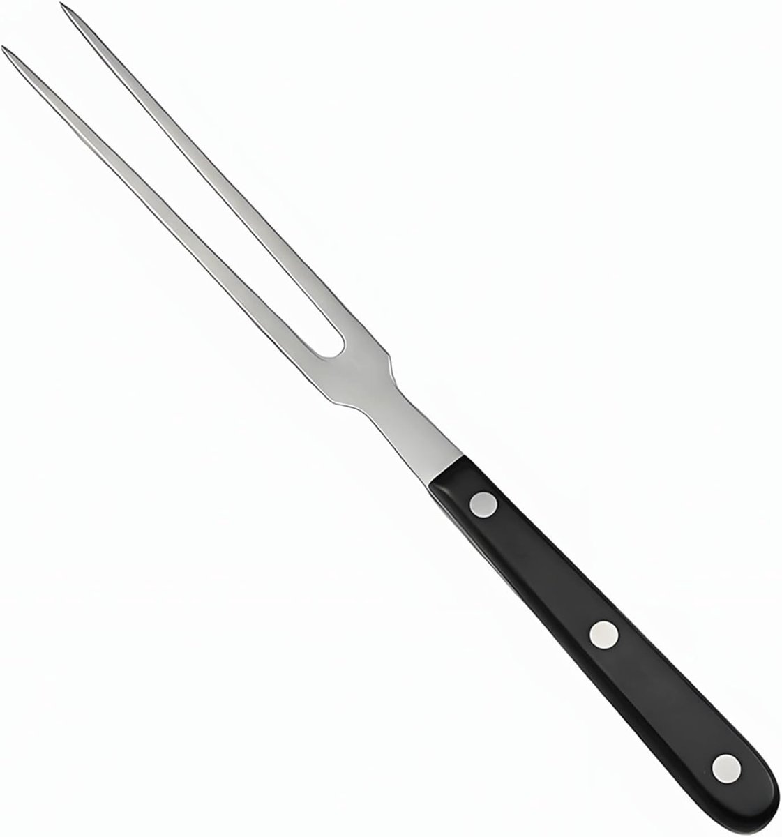 Vleesvork roestvrij staal met antislip kunststof handvat – roestvrije grillvork voor vlees, braden en steaks, ideaal voor het draaien en trancheren van HSYTEK